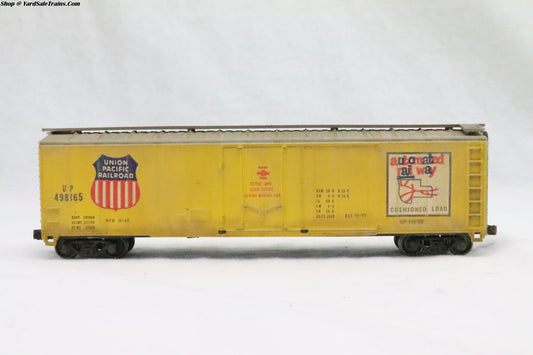RND - ???? - 50' Plug Door Box Car Union Pacific - UP 498165 - Weathered - HO Scale - Preowned