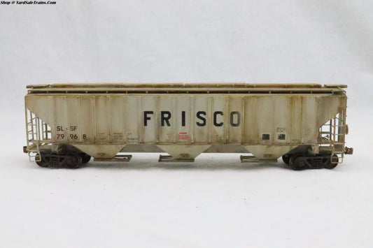 IMR-40322-09 - 4750 Cubic Foot 18 Rib 3-Bay Covered Hopper - Frisco - SLSF 79968 - Weathered - Resistor & Metal Wheels - HO Scale - Preowned