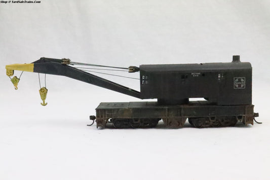 ATH-???? - 200 Ton Work Crane - Santa Fe - ATSF (No#) - Weathered - Resistor & Metal Wheels - HO Scale - Preowned