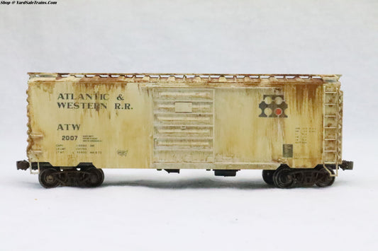 ACR-1549 - 40' PS-1 Steel Box Car - Atlantic & Western - ATW 2007 - Weathered - Resistor & Metal Wheels - HO Scale - Preowned