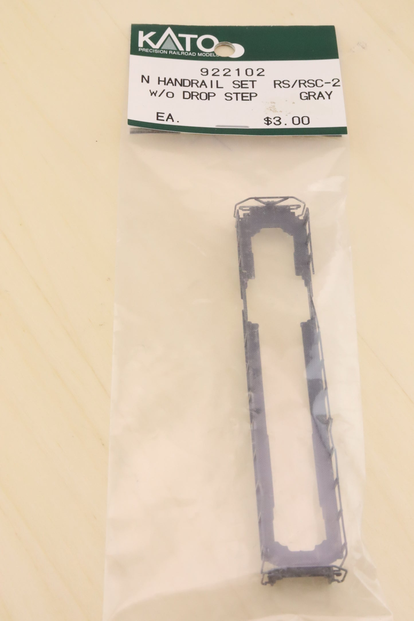 KAT-922102 - Handrail Set RS-2/RSC-2, Gray w/o Drop Step - N-Scale - Qty-1