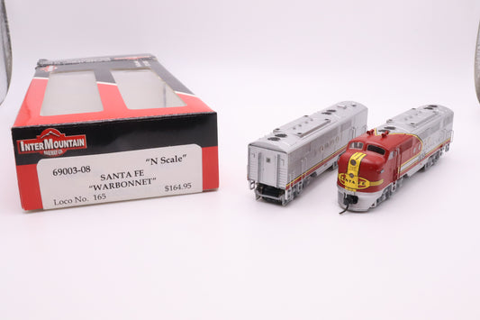 IMR-69003-08 - Santa Fe "Warbonnet" FT A/B Locomotive - Road #165 - N Scale - Preowned