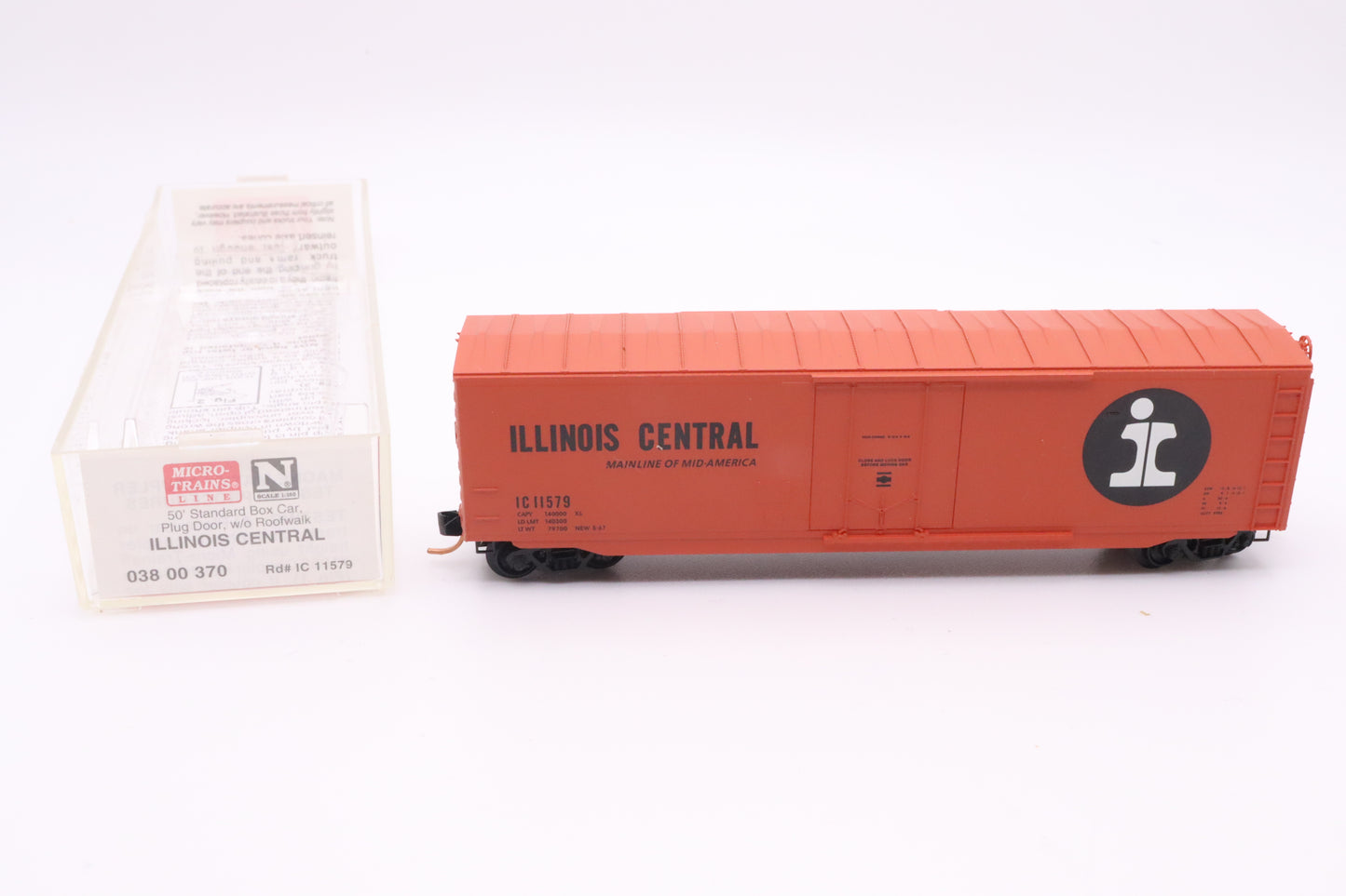 MTL-038 00 370 - 50' Standard Box Car, Plug Door, w/o Roofwalk - Illinois Central - IC#11579