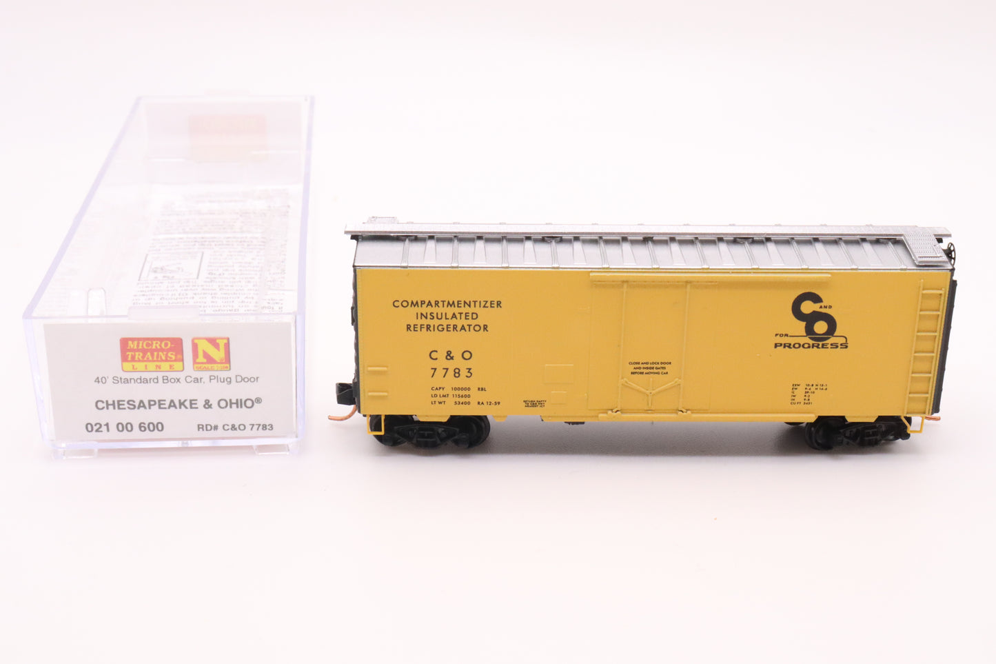 MTL-021 00 600 - 40' Standard Box Car, Plug Door - Chesapeake & Ohio - C&O #7783