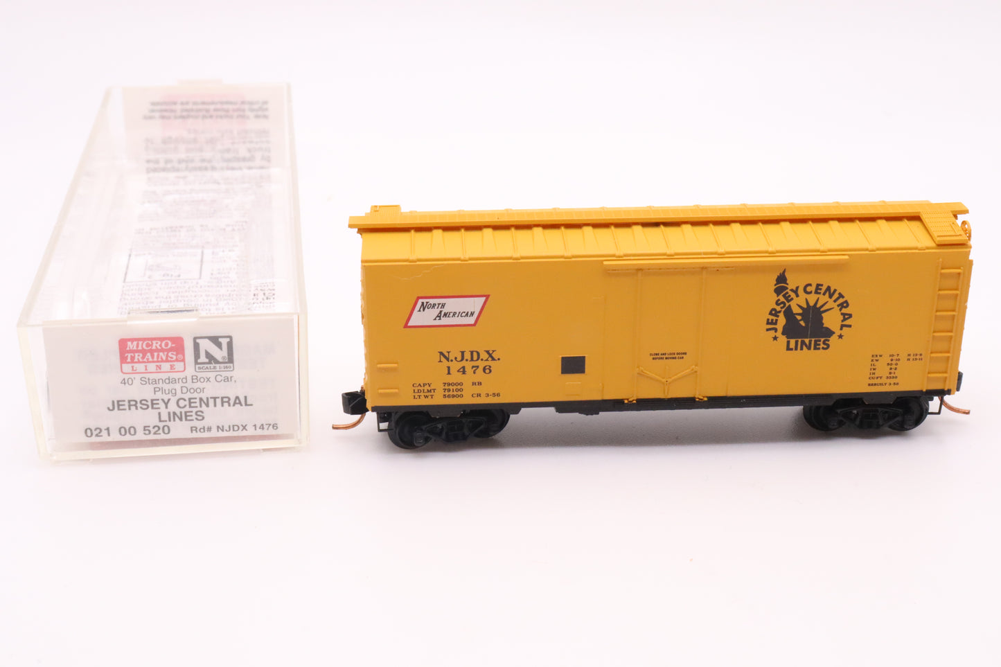 MTL-021 00 520 - 40' Standard Box Car, Plug Door - Jersey Central Lines - NJDX #1476