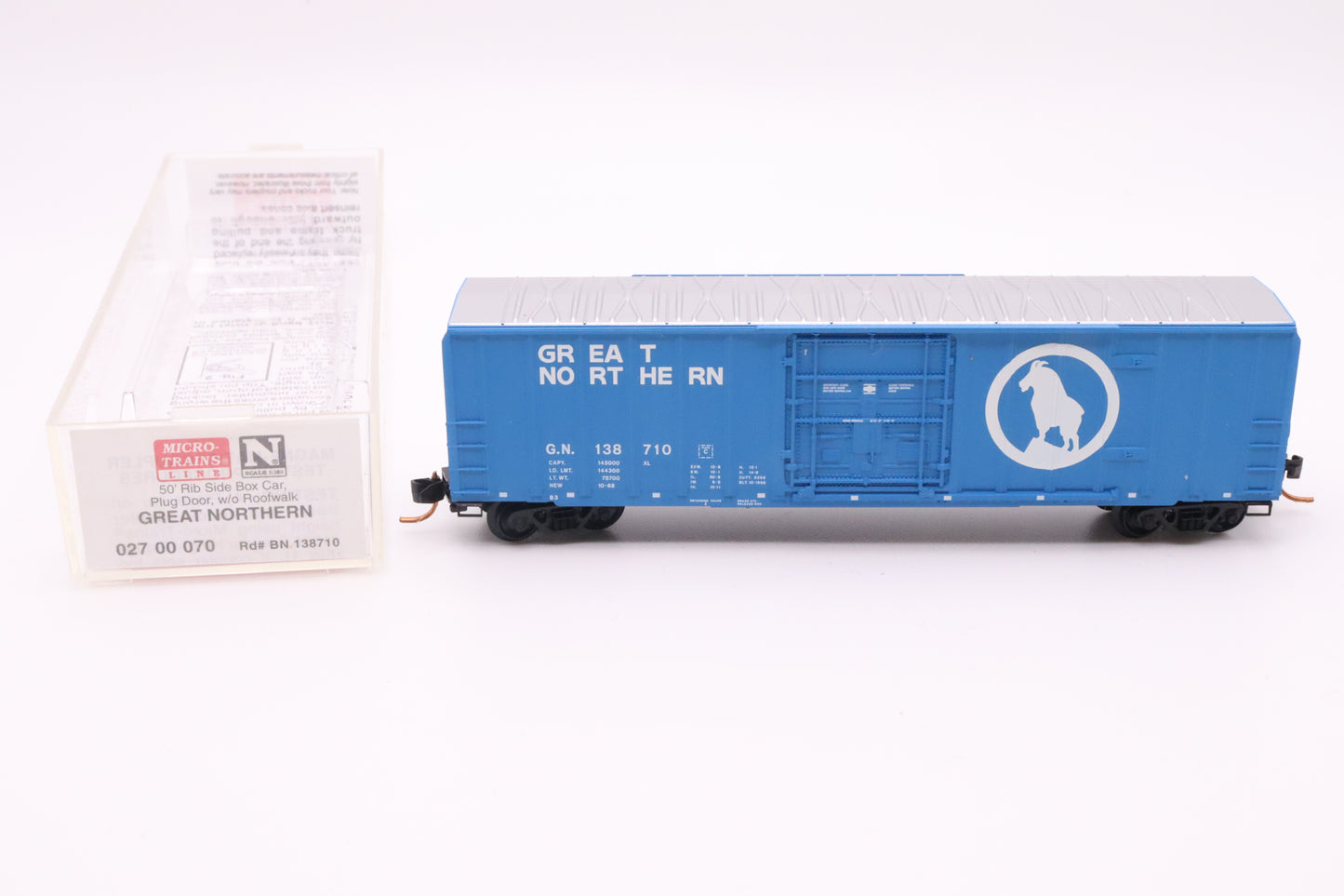 MTL-027 00 070 - 50' Rib Side Box Car, Plug Door, w/o Roofwalk - Great Northern - GN #138710
