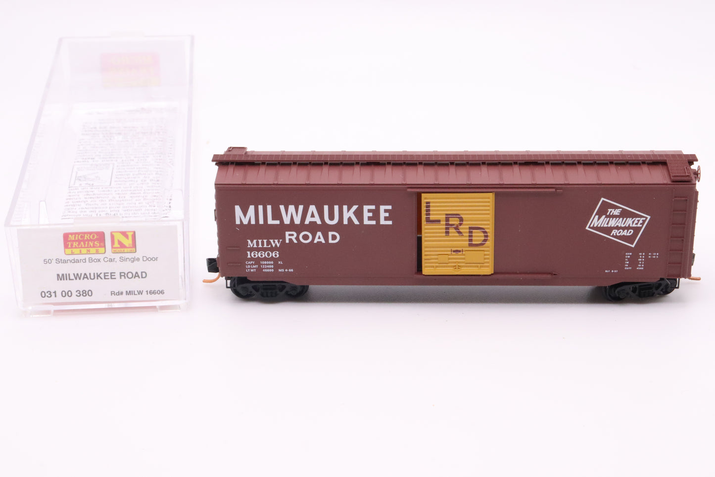 MTL-031 00 380 - 50' Standard Box Car, Single Door - Milwaukee Road - MILW #16606