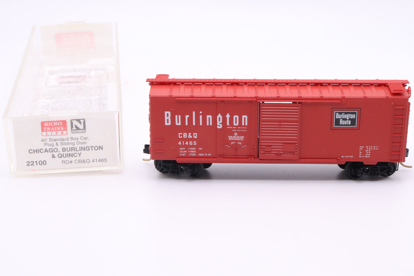 MTL-22100 - 40' Standard Boxcar Plug & Sliding Door - Chicago, Burlington, & Quincy - CB&Q #41465