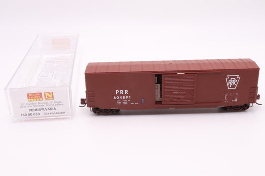 MTL-180 00 080 - 50' Standard Box Car, 10' Single Door, w/o Roofwalk, Short Ladders - Pennsylvania - PRR #604891