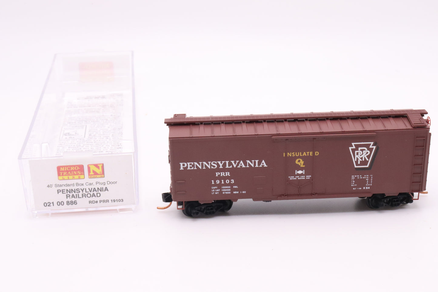 MTL-021 00 886 - 40' Standard Box Car, Plug Door - Pennsylvania Railroad - PRR #19103