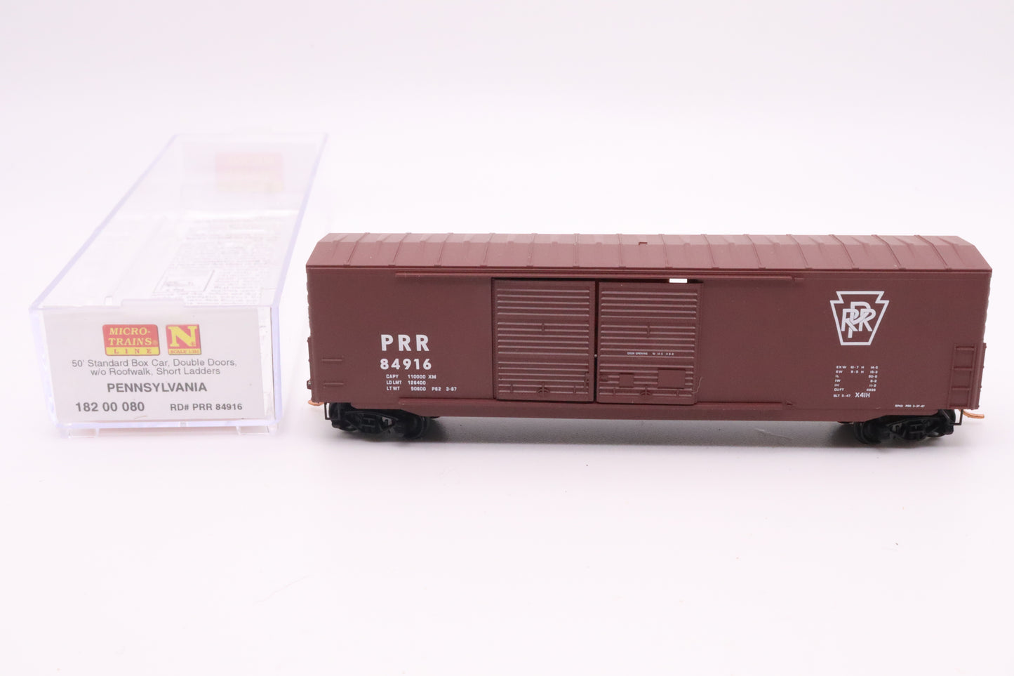 MTL-182 00 080 - 50' Standard Box Car, Double Doors, w/o Roofwalk, Short Ladders - Pennsylvania - PRR #84916