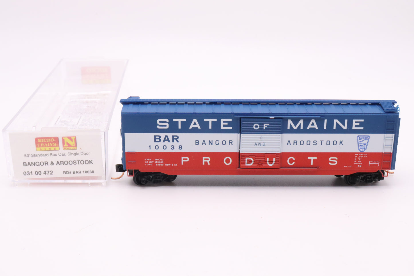 MTL-031 00 472 - 50' Standard Box Car, Single Door - Bangor & Aroostook - BAR #10038