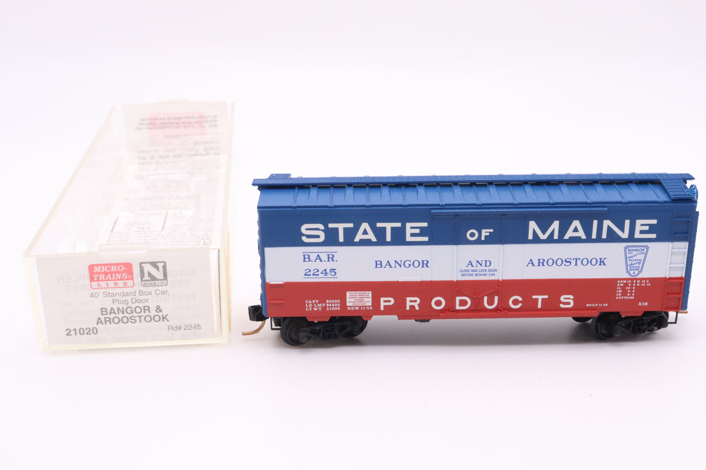 MTL-21020 - 40' Standard Box Car, Plug Door - Bangor & Aroostook - BAR #2245