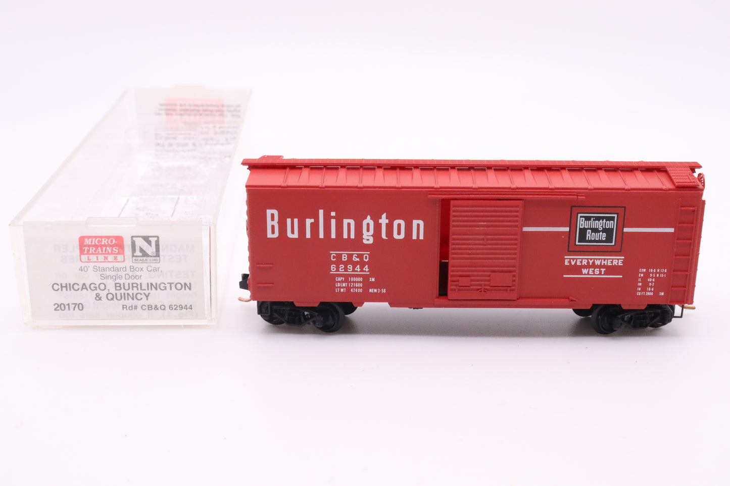 MTL-20170 - 40' Standard Boxcar, Single Door - Chicago, Burlington & Quincy - CB&Q #62944