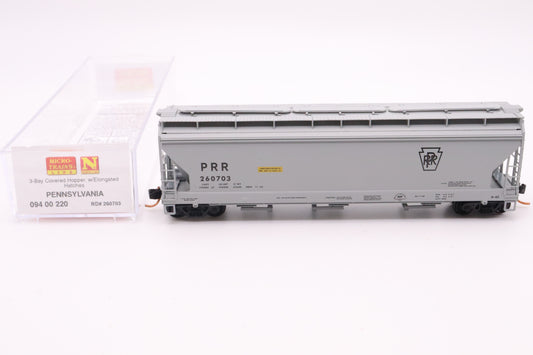 MTL-094 00 220 - 3 Bay Covered Hopper, w/ Elongated Hatches - Pennsylvania - PRR #260703