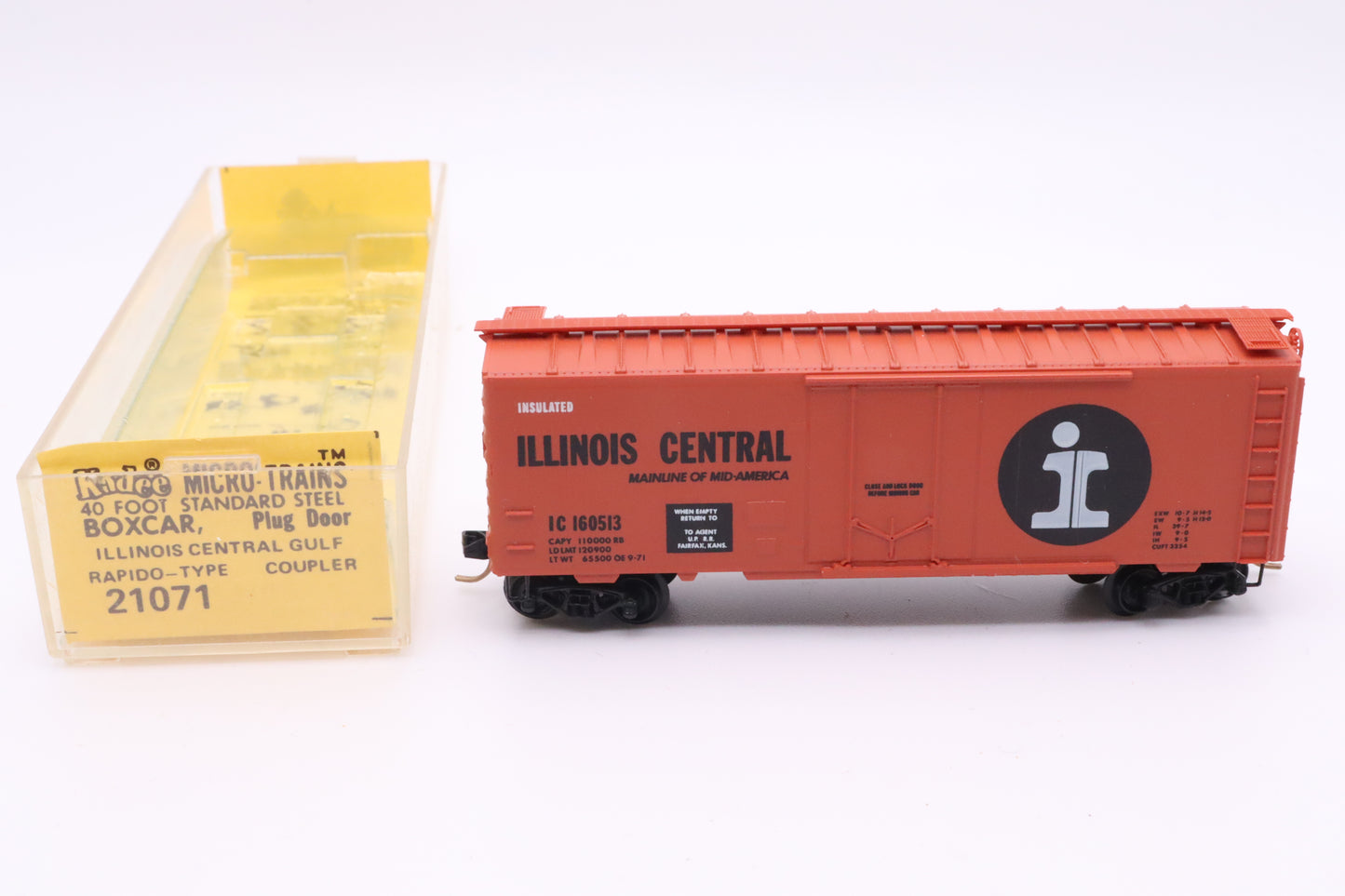 MTL-21071 - Kadee - 40' Standard Boxcar Plug Door - Illinois Central Gulf - IC #160513