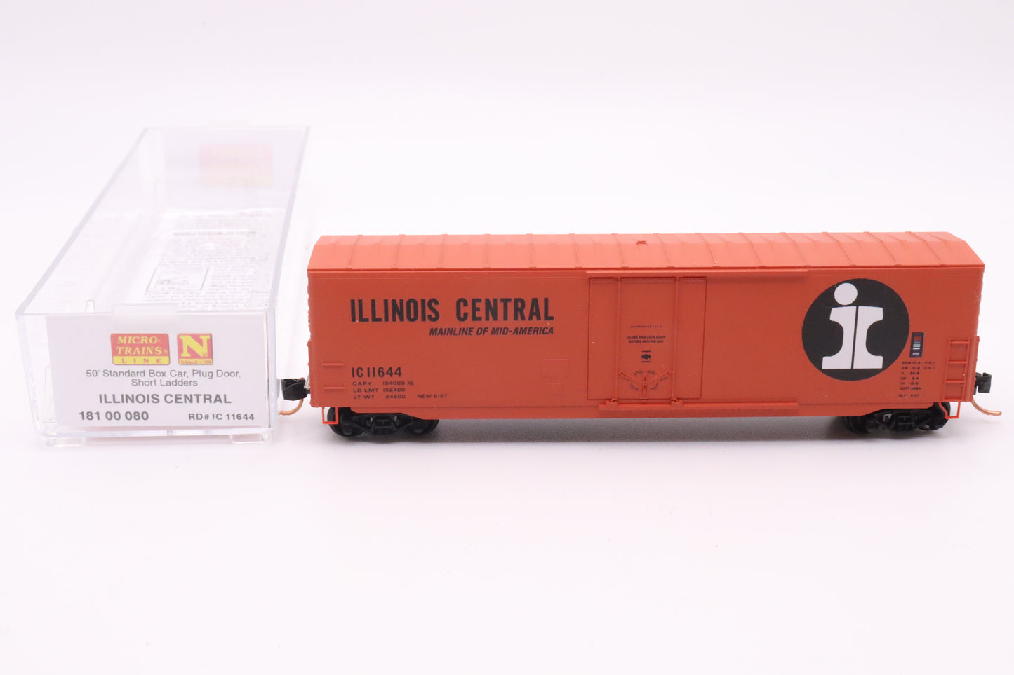 MTL-181 00 080 - 50' Standard Box Car, Plug Door, Short Ladders - Illinois Central - IC #11644