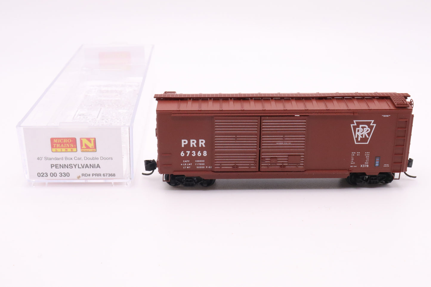 MTL-023 00 330 - 40' Standard Box Car, Double Doors - Pennsylvania - PRR #67368