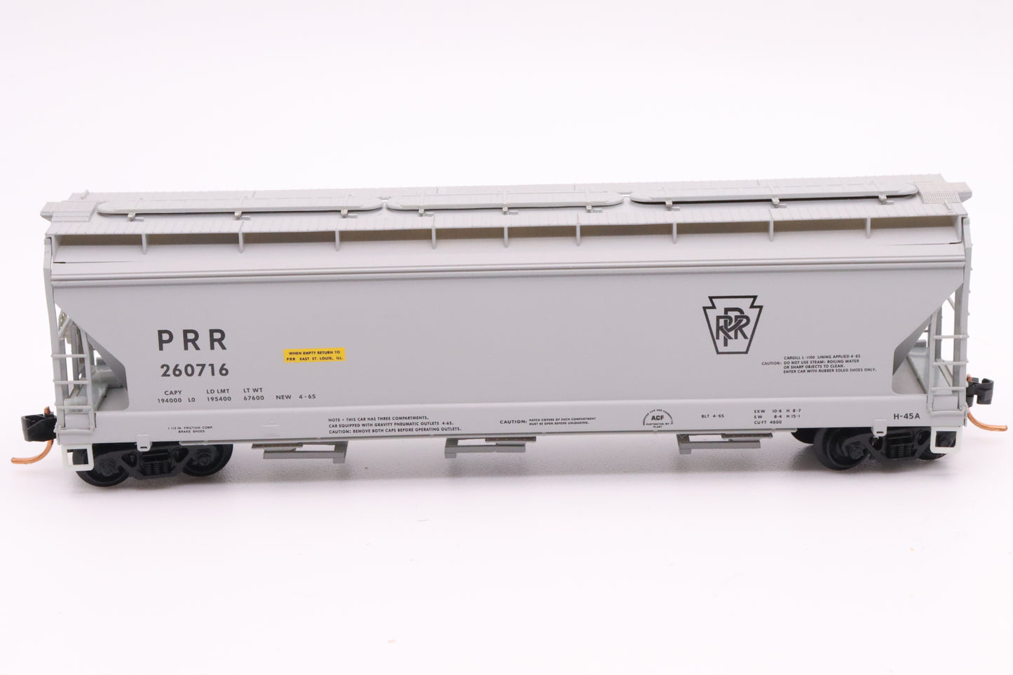 MTL-094 00 220 - 3 Bay Covered Hopper, w/ Elongated Hatches - Pennsylvania - PRR #260716