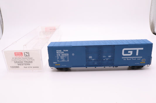 MTL-102080 - 60' Boxcar Excess Height Double Plug Doors Rivet Side - Grand Trunk Western - GTW #384606