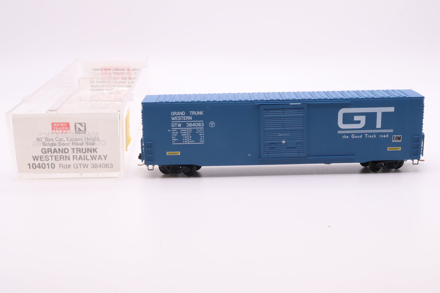 MTL-104010 - 60' Boxcar Excess Height Single Door Rivet Side - Grand Trunk Western Railway - GTW #384063