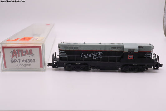 ATL-4303 - GP-7 Burlington Route - CB&Q #(none) - N Scale - Preowned