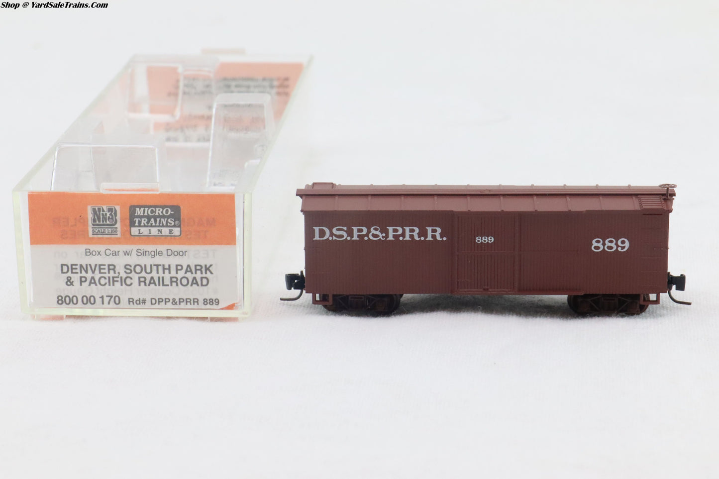MTL - 800 00 170 - Box Car w/Single Door - Denver, South Park & Pacific Railroad - DSP&PRR #889 - Nn3 Scale - Preowned