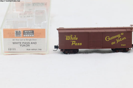 MTL - 15111 - 30' Box Car - White Pass & Yukon - Rd# 740 - Nn3 Scale - Preowned