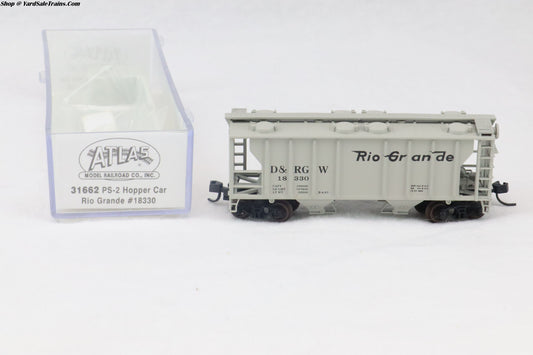 ATL-31662 - PS-2 Hopper - Rio Grande - D&RGW #18330 - N-Scale - Preowned