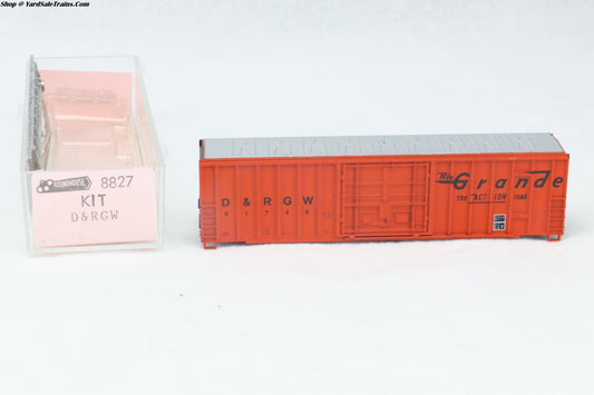 RND-8827 - Ribbed Side Boxcar Kit - Rio Grande - D&RGW #61748 - N-Scale - Preowned