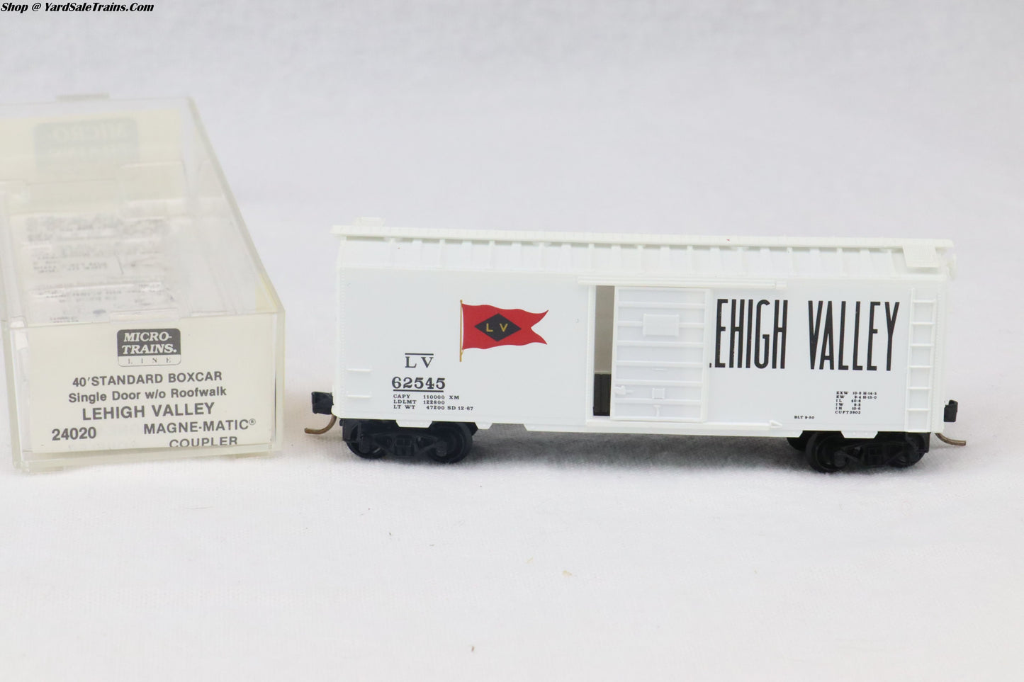 MTL-20126 - 40' Standard Boxcar Single Door w/o Roofwalk - Lehigh Valley - LV #62545 - N-Scale - Preowned