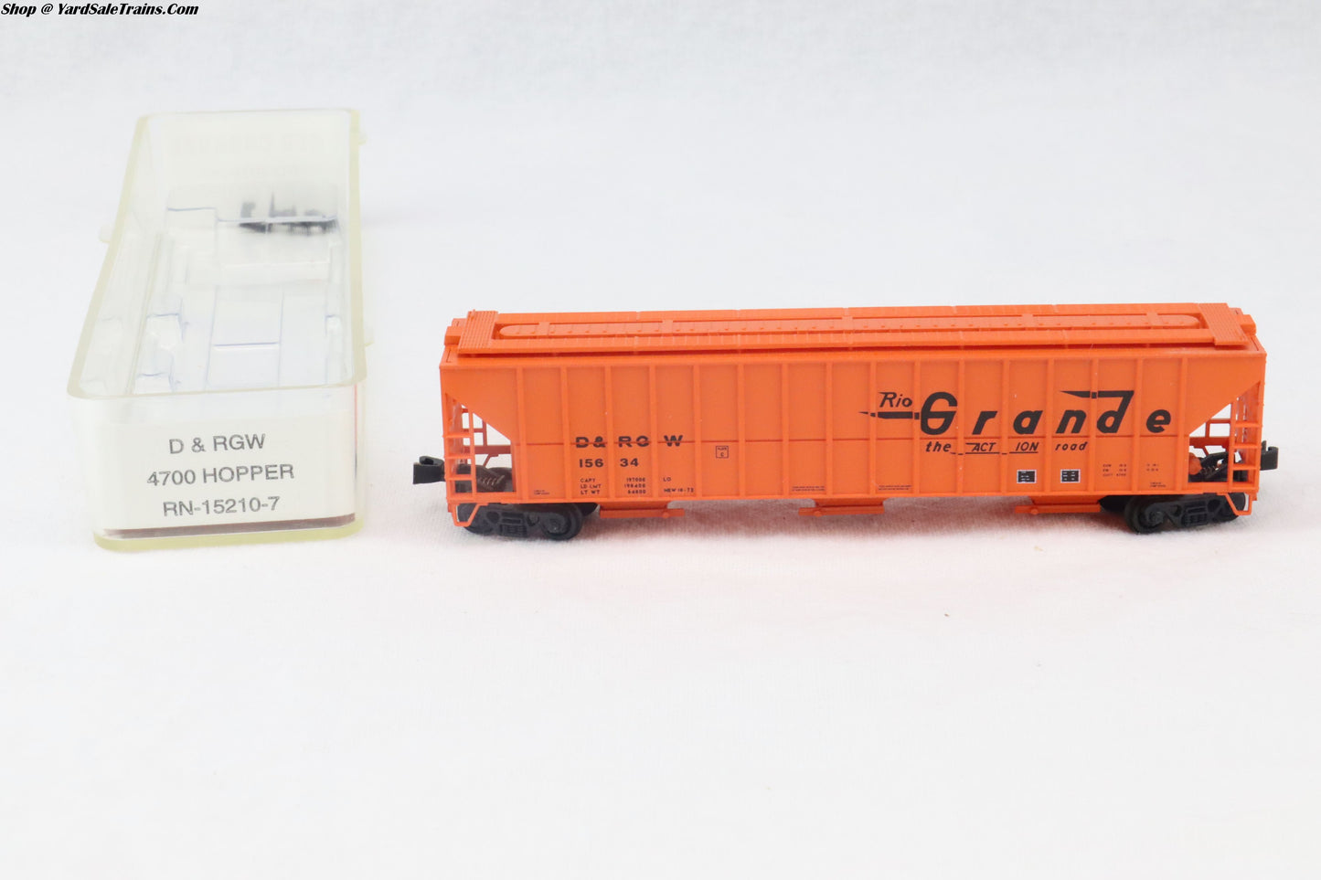 RC-15210-7 - 4700 3-Bay Hopper - Rio Grande - D&RGW #15634 - N-Scale - Preowned