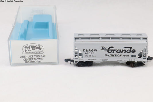 ATL-3915 - 2-Bay Centerflow Hopper - Rio Grande - D&RGW #10085 - N-Scale - Preowned