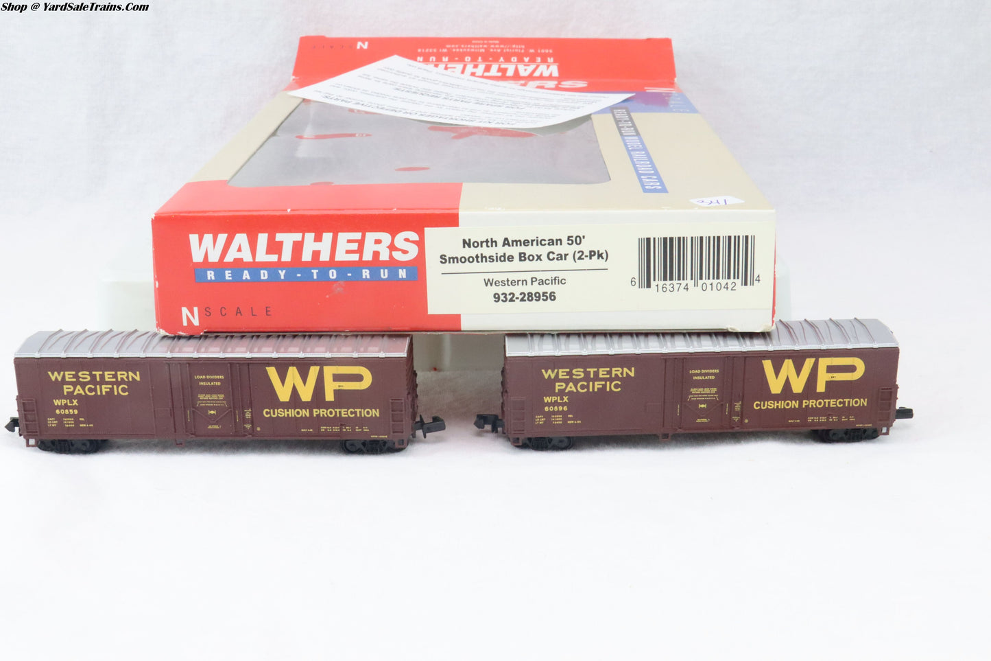 WLT-932-28956 - North American 50' Smoothside Box Car (2-Pack) - Western Pacific - WPLX 60859/60896 - N-Scale - Preowned
