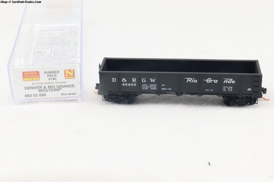 MTL-083 52 060 - 40' Drop Bottom Gondola - Rio Grande - D&RGW #46409 - N-Scale - Preowned