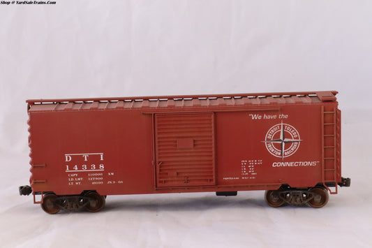 ATH-???? - 40' Box Car - Detroit Toledo Ironton - DTI #14338 - Wrong Box - Built, Metal Wheels, Resistored - HO-Scale - Preowned