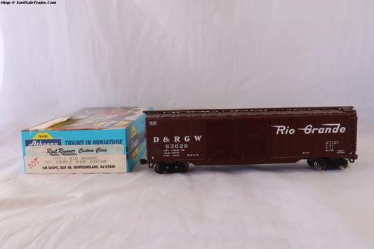RR-292-1 - Rail Runner Custom Cars - 50' Double Door Boxcar - Rio Grande - D&RGW #63629 - Built, Metal Wheels, Resistored, EOT - HO-Scale - Preowned