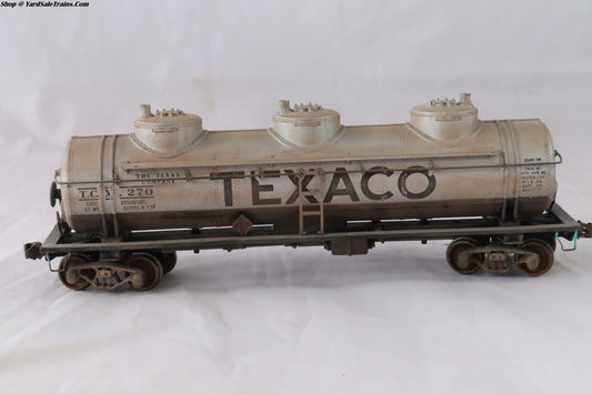 ATH-1501 - Three Dome Tank Car - Texaco - TCX #270 - Weathered - Built, Metal Wheels, Resistored - HO-Scale - Preowned