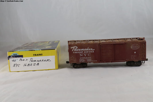 ATH-???? - 40' Box Car - New York Central (Pacemaker) - NYC #168228 - Weathered - Built, Metal Wheels, Resistored - HO-Scale - Preowned