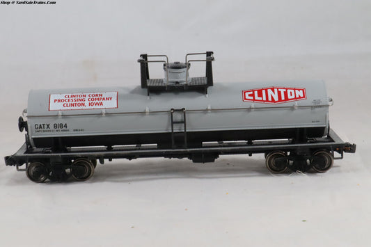 ATH-01564 - Chem Tank Car - Clinton Corn Products - GATX #8184 - Built, Metal Wheels, Resistored - HO-Scale - Preowned