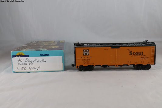 ATH-5021 - 40' Reefer Car - Santa Fe - SFRD #35829 - Built, Metal Wheels, Resistored - HO-Scale - Preowned