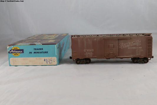 ATH-5006 - 40' Box Car - Gulf Mobile & Ohio - GM&O #5523 - Weathered - Built, Metal Wheels, Resistored - HO-Scale - Preowned