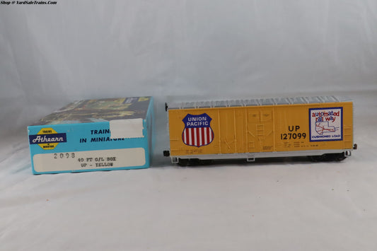 ATH-2098 - 40' Grain Loading Box Car - Union Pacific - UP #127099 - Built, Metal Wheels, Resistored - HO-Scale - Preowned
