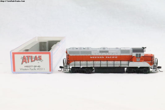 ATL-48577 - GP40 Locomotive - Western Pacific - WP #3511 - N-Scale - Preowned