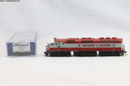 ATH-16838 - EMD F45 Locomotive - Wisconsin & Southern - WS #1003 - Wrong Box - N-Scale - Preowned