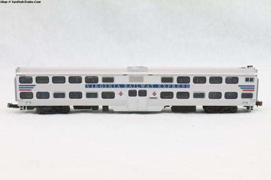 KAT-156-0947 - Gallery Bi-Level Cab-Coach - Virginnia Railway Express - VRE #V716 - N-Scale - Preowned