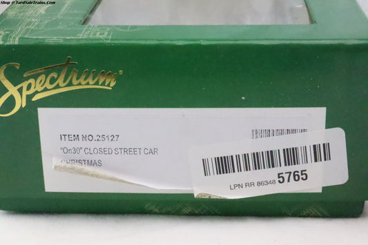 BCH-25127 - Spectrum - Closed Street Car - Christmas - On30-Scale - Preowned