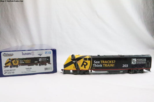 ATH-ATHG81337 - P42DC - Amtrak (Operation Lifesaver) - Amtrak #203 - DCC & Sound - HO-Scale - Preowned