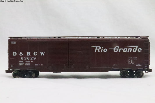 ATH-292 - 50' Double Door Boxcar Rio Grande - D&RGW 63629 - Resistor & Metal Wheels - HO Scale - Preowned