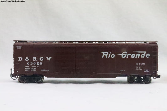 ATH-292-1 - 50' Double Door Boxcar EOT Light Rio Grande - D&RGW 63629 - Resistor & Metal Wheels - HO Scale - Preowned